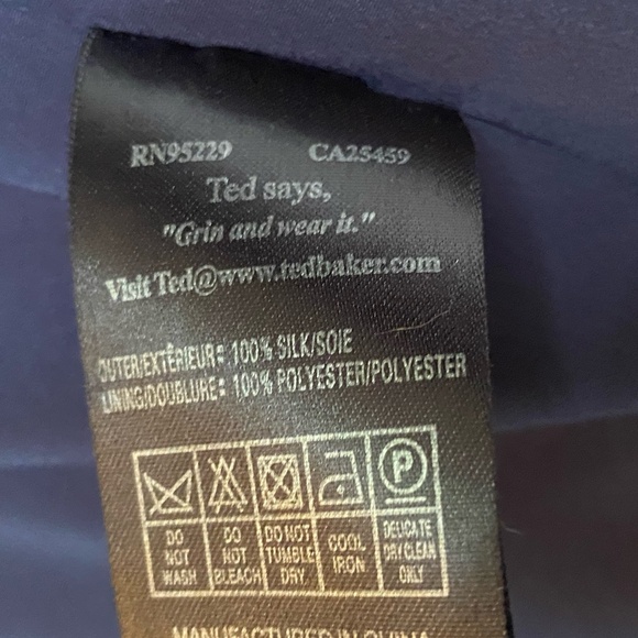 Ted Baker Royal blue silk sheath size 2 - Picture 3 of 6